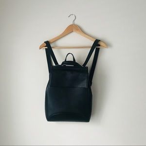Genuine leather black backpack